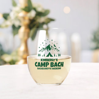 Groene kampeer bruidsmeisjes natuur wijnglas zonder voet