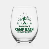 Groene kampeer bruidsmeisjes natuur wijnglas zonder voet (Voorkant)