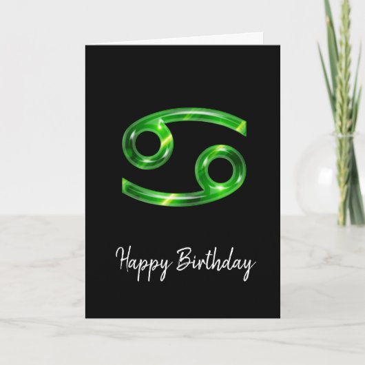 Groene kankerteken Birthday Kaart (Voorkant)