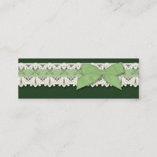 Groene kant lint boog girly visitekaartjes