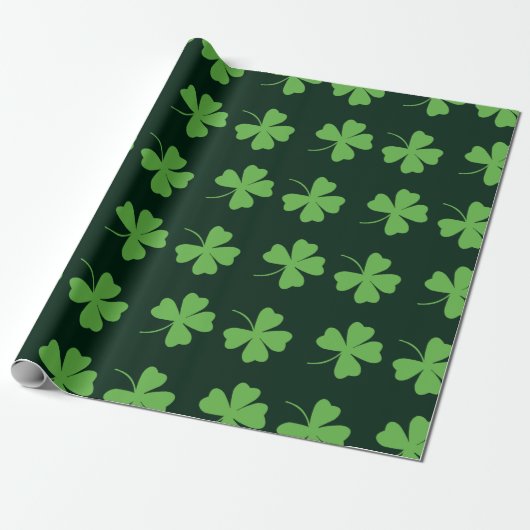 Groene kantelpatroon St Patricks Day Cadeaupapier (Uitgerold)