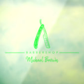groene kapper scheermes logo zakelijk raamsticker (Vel 3)