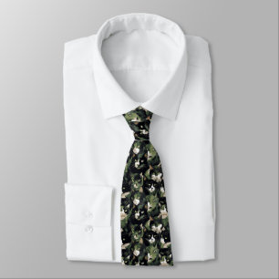 Groene kat camouflage stropdas
