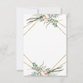 Groene Katoen Boho Glitter Bruiloft RSVP Kaartje (Achterkant)