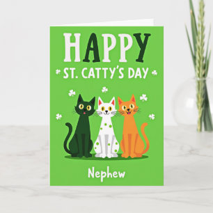 Groene Katten Shamrocks Happy Kaart