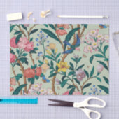 Groene katteplank  Floral Girly Monogram Tissuepapier (Craft)
