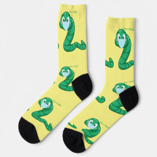 Groene Kawaii Worm Thunder_Cove Sokken