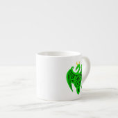Groene Keltische Dragon Espresso Mok (Voorkant rechts)