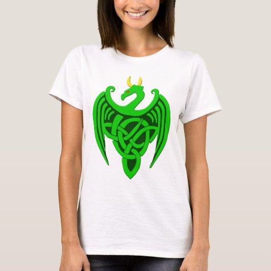 Groene Keltische Dragon T Shirt (Voorkant)