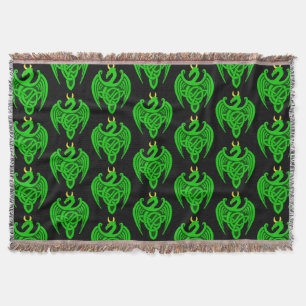 Groene Keltische Dragon Throw Blanket Deken