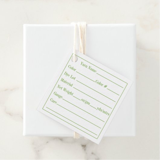 GROENE KELTISCHE KNOOP 2"Vierkante Garen Labels (In situ)