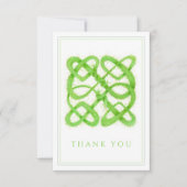 GROENE KELTISCHE KNOOP 3.5x5 Flat Dank u kaart (Voorkant)