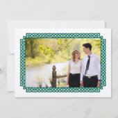 Groene Keltische Knoop Claddagh Bruiloft Save the  Date (Achterkant)