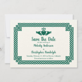 Groene Keltische Knoop Claddagh Bruiloft Save the Save The Date