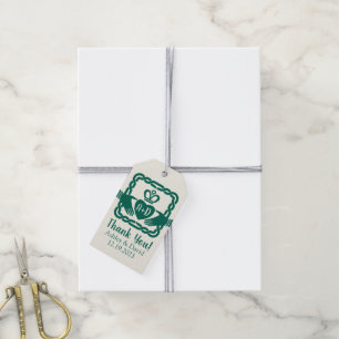 Groene Keltische knoop Claddagh Ierse bruiloft Dan Cadeaulabel