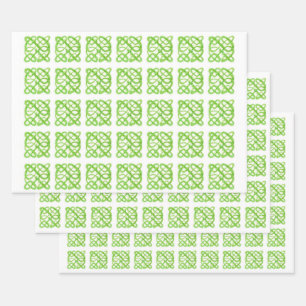 GROENE KELTISCHE KNOOP Plat Inpakpapier Vel