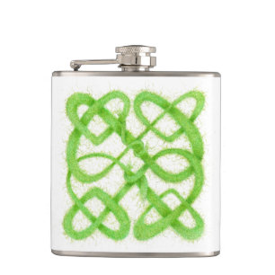 GROENE KELTISCHE KNOOP Vinyl Omwikkelde Fles Heupfles
