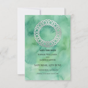 Groene Keltische Krans Huwelijk Save The Date