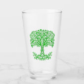 Groene Keltische levensboom Glas (Voorkant)