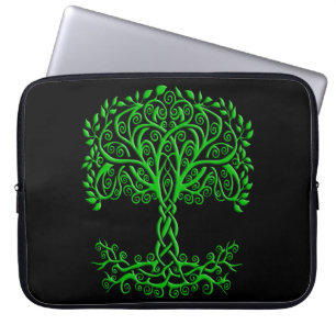 Groene Keltische levensboom Laptop Sleeve