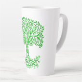 Groene Keltische levensboom Latte Mok (Rechterhoek)