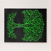 Groene Keltische levensboom Legpuzzel (Horizontaal)