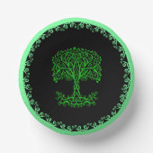 Groene Keltische levensboom Papieren Kommen (Voorkant)