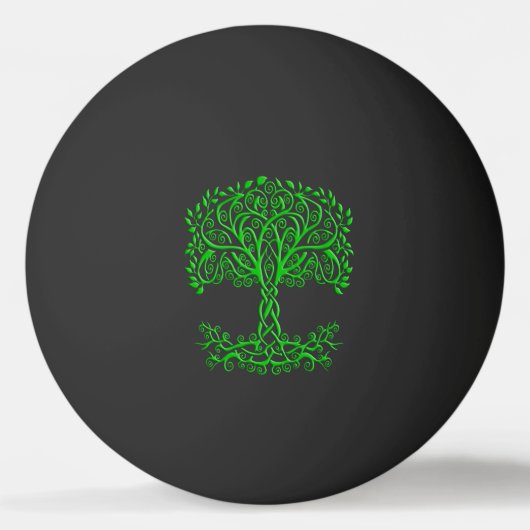 Groene Keltische levensboom Pingpongballen (Voorkant)