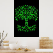 Groene Keltische levensboom Poster (Keuken)