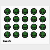 Groene Keltische levensboom Ronde Sticker (Vel)