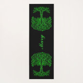 Groene Keltische levensboom Yogamat (Achterkant)