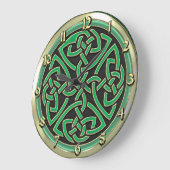 Groene Keltische Schilm Knot Round Wall klok (Hoek)