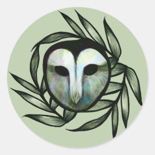 Groene Kerkuil Ronde Sticker