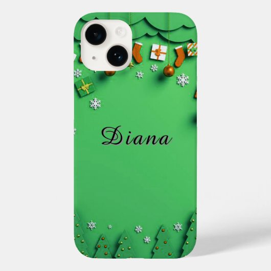 Groene Kerst Achtergrond met Sneeuwvlokken Case-Mate iPhone Case (Achterkant)
