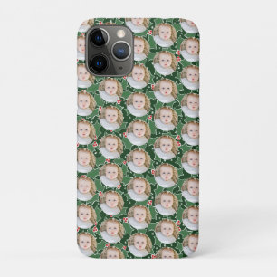 Groene Kerst Bloemige Moderne Familie foto iPhone 11 Pro Hoesje