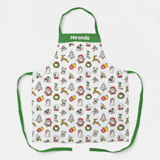 Groene kerst doedels schort