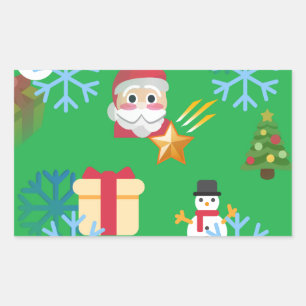 groene kerst emoji rechthoekige sticker