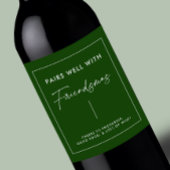 Groene kerst Friendsmas-feestattributen Wijn Etiket