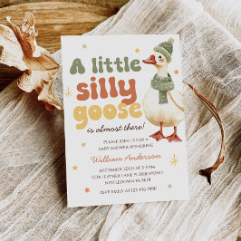 Groene Kerst Gekke Gans Baby shower Kaart