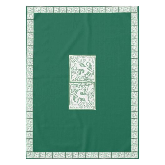 Groene Kerst Reindeer Kant 52 "x 70" Tafelkleed (Voorkant)