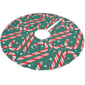 Groene Kerst Rood en Wit Candy Canes en Sneeuw Kerstboom Rok (Gekanteld)