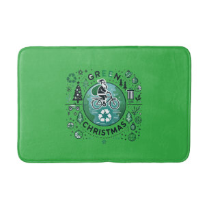 Groene Kerst - Santa en Recycling Design Badmat