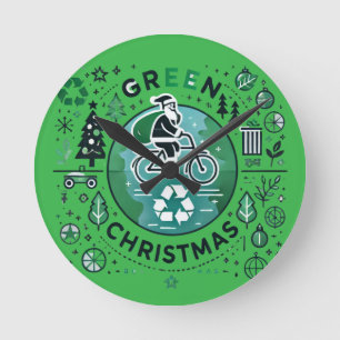 Groene Kerst - Santa en Recycling Design Ronde Klok