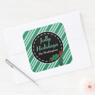 Groene Kerst Snoep Gift Label Stickers