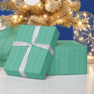 Groene Kerst Streep Klassiek Holiday Patroon Cadeaupapier