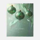 Groene Kerstbal Fleece Deken (Voorkant)