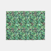 Groene kerstballen fleece deken (Voorkant (Horizontaal))
