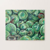 Groene kerstballen legpuzzel (Horizontaal)