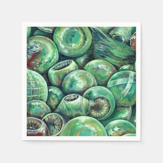 Groene kerstballen servetten (Voorkant)