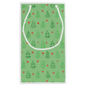 GROENE KERSTBOMEN EN RODE STER DESIGN KLEIN CADEAUZAKJE (Achterkant)